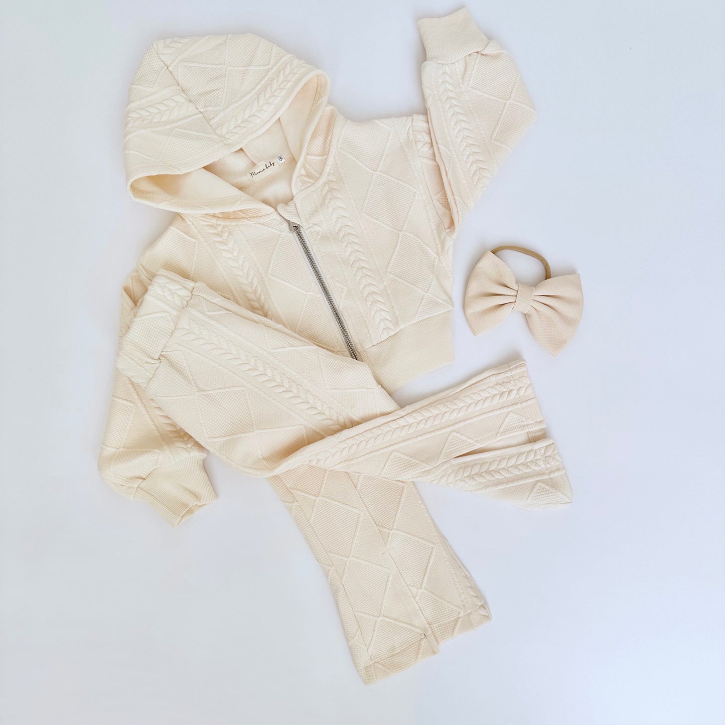 Two-piece Hoodie Set- Cream