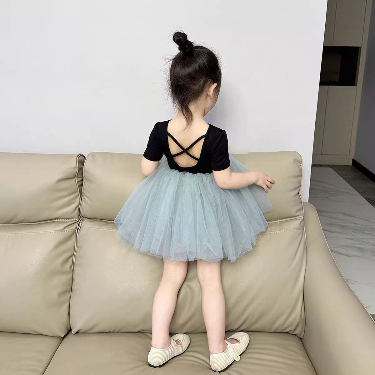 Criss Cross Tutu Dress- Black