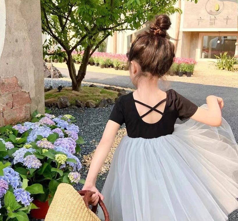 Criss Cross Tutu Dress- Black