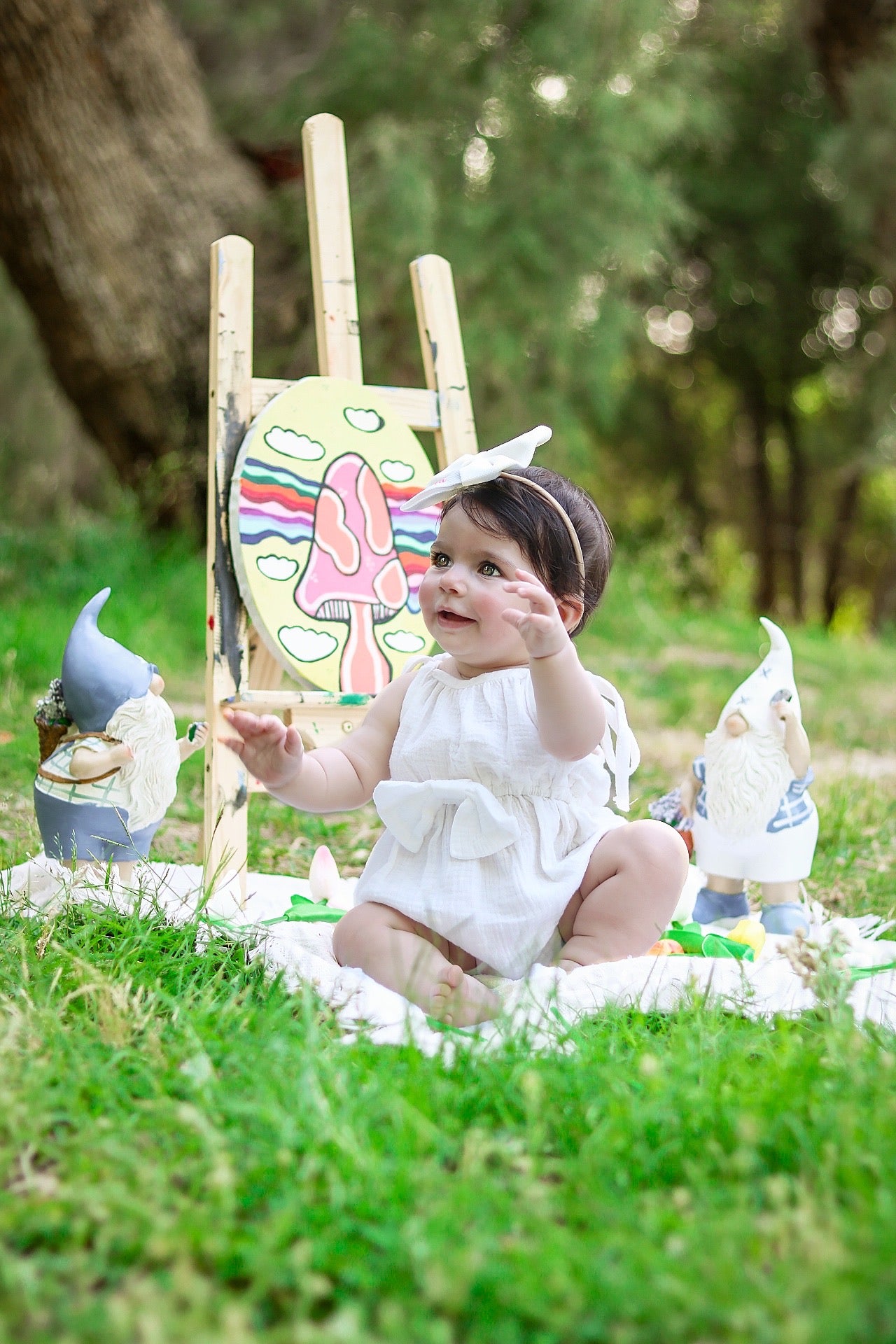 Bowtie Muslin Romper - White