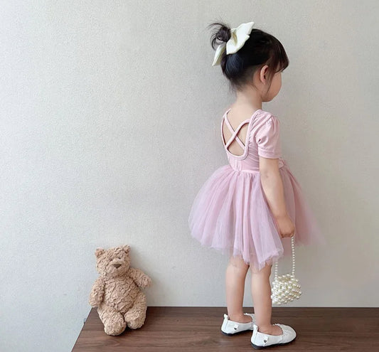 Criss Cross Tutu Dress - Pink