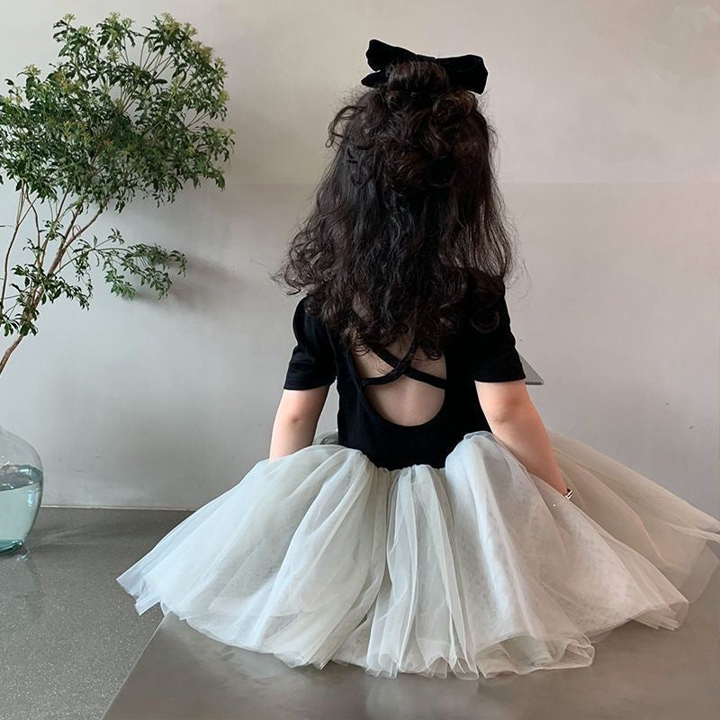 Criss Cross Tutu Dress- Black