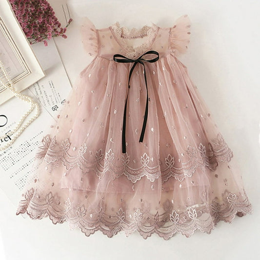 Vintage Lace Dress -Rosey Pink