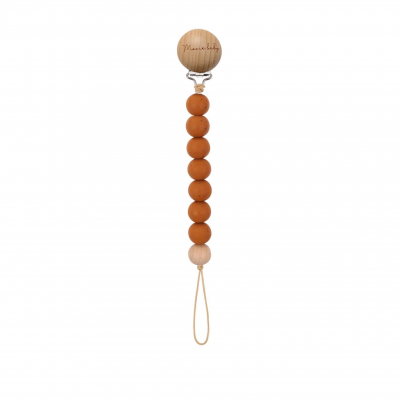 Pacifier Clip - Silicone - Brown with speckles