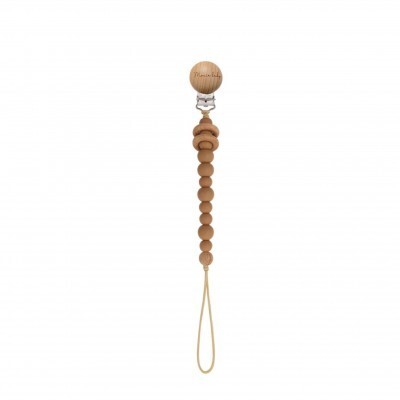 Pacifier Clip - Silicone - Tan