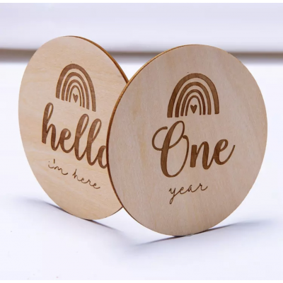 Wooden Milestone Cards - Rainbow Set