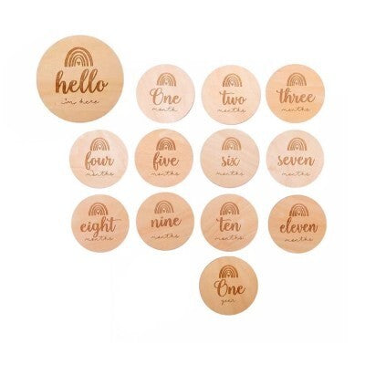 Wooden Milestone Cards - Rainbow Set