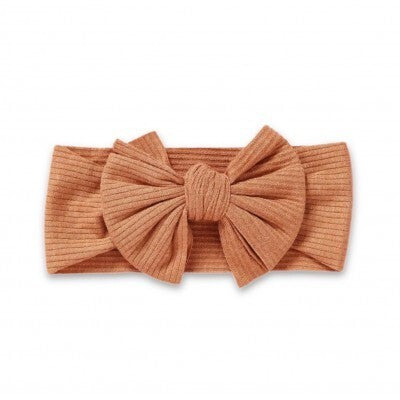 Bowknot Ribbed Headband -Honey