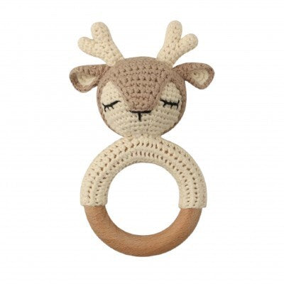 Crochet Rattle - Sleeping Deer