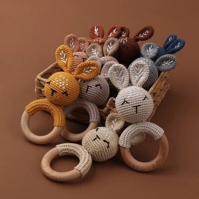 Crochet Rattle - Bunny (Dark Beige)