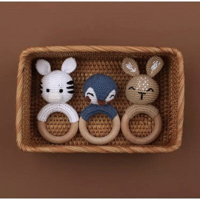 Crochet Rattle - Bunny (Dark Beige)