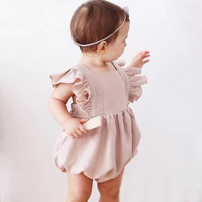 Flutter Romper - Dusty Pink