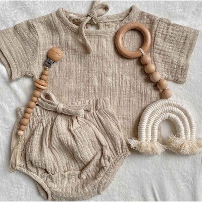 Muslin Shirt & Bloomers Set - Khaki