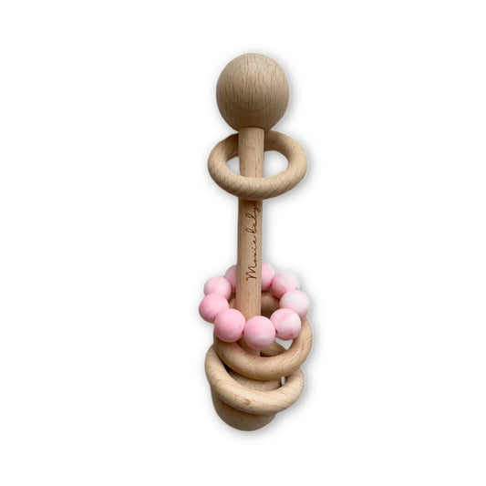 Baby rattle - Pink Marble