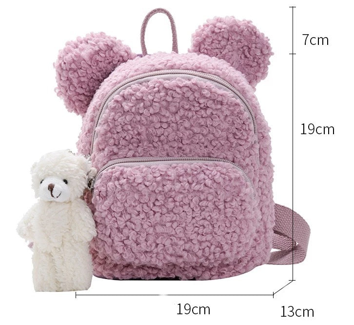 Fuzzy Bunny Backpack - Pink