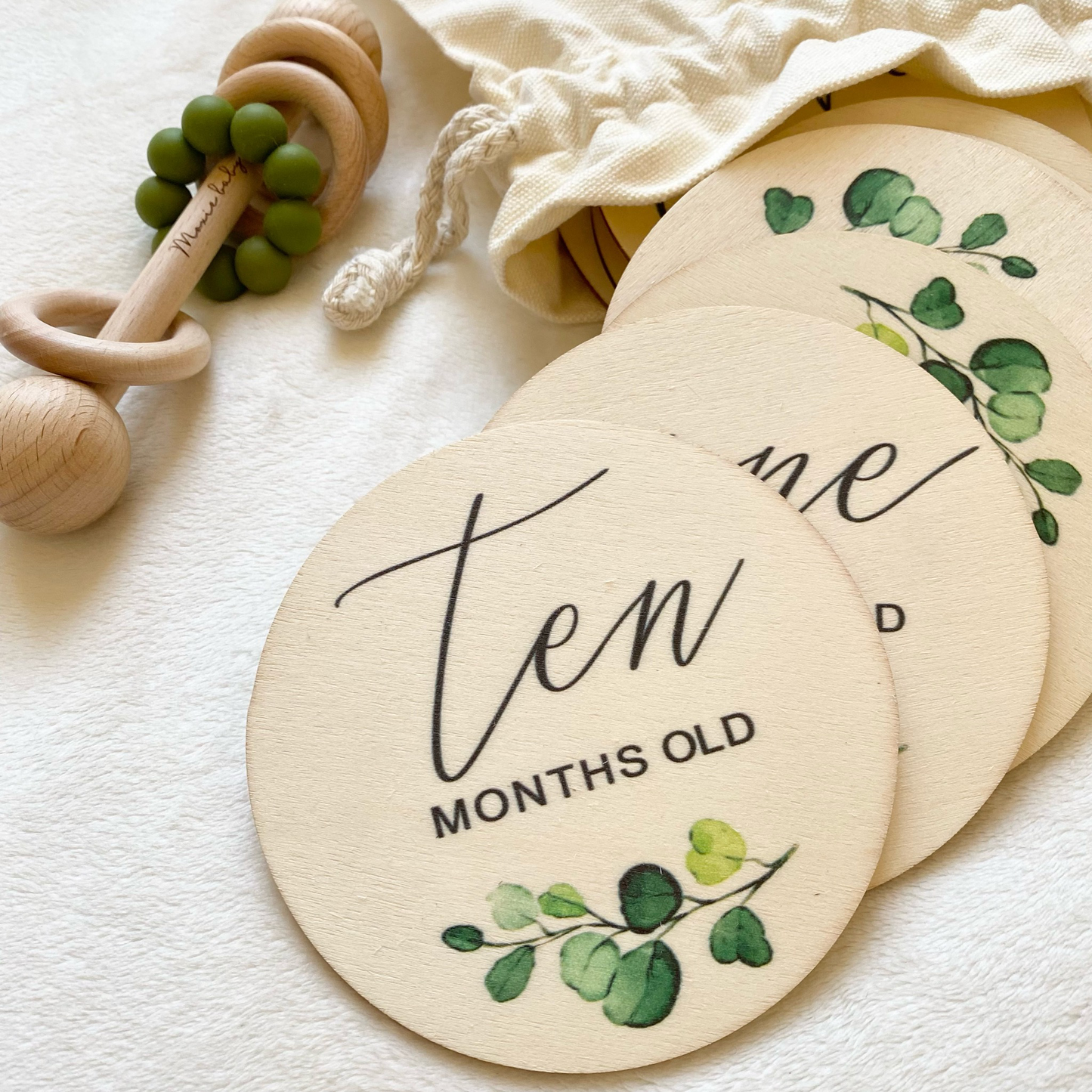 Wooden Milestone Cards - Watercolour Set