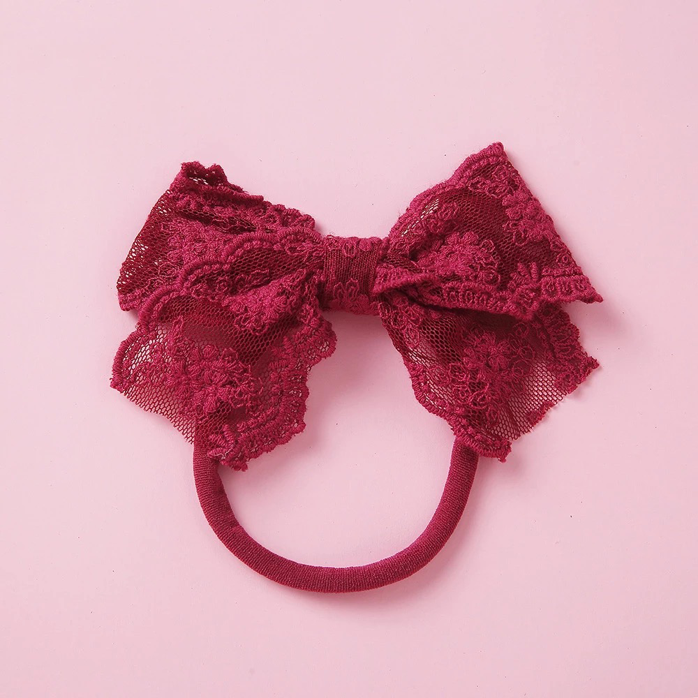 Mini Lace Headband - Cherry