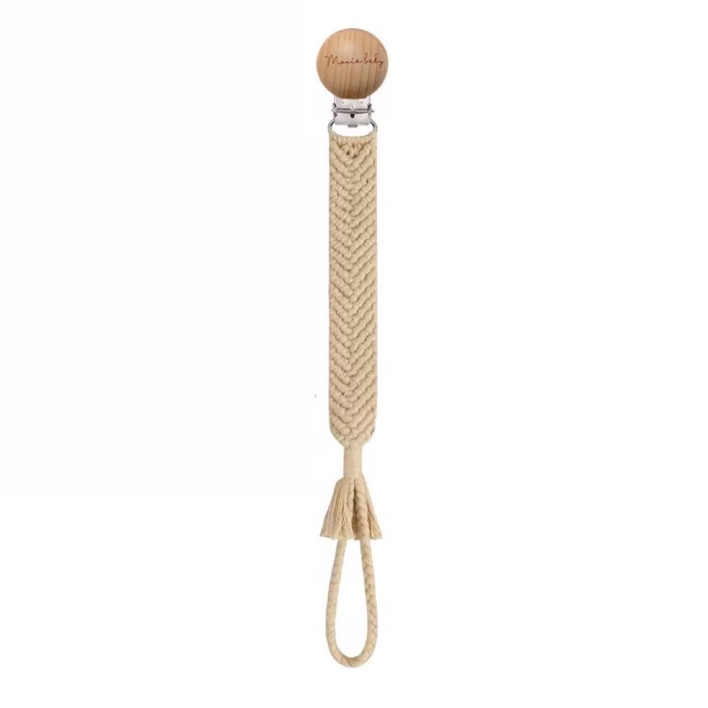 Pacifier Clip - Macrame – Beige