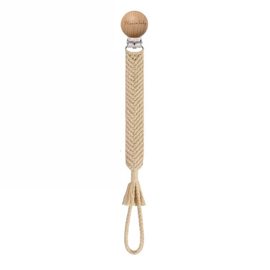 Pacifier Clip - Macrame – Beige