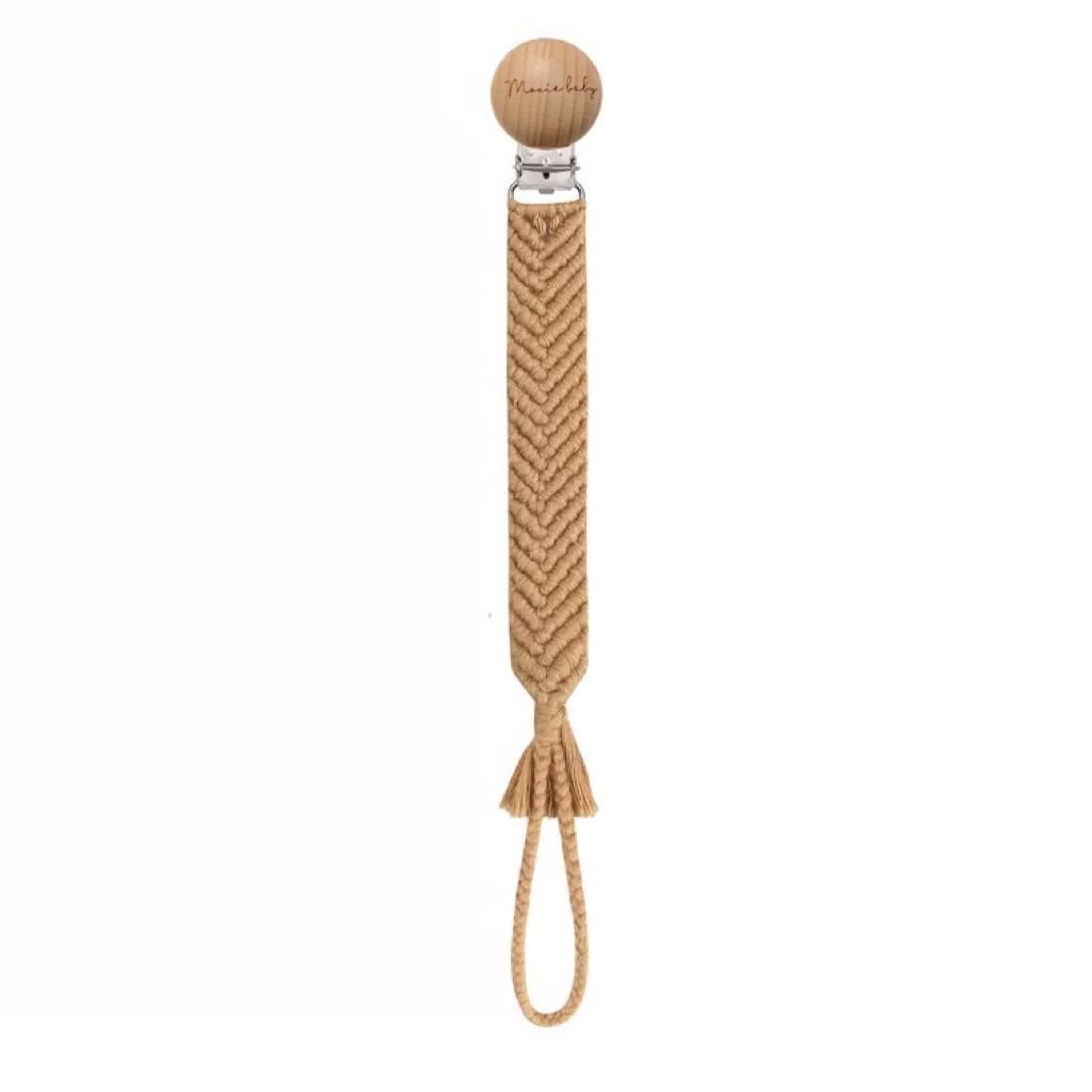 Pacifier Clip - Macrame – Tan