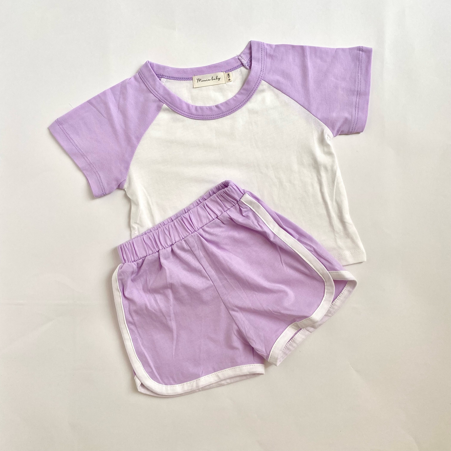 Retro Shirt & Shorts Set - Lavender