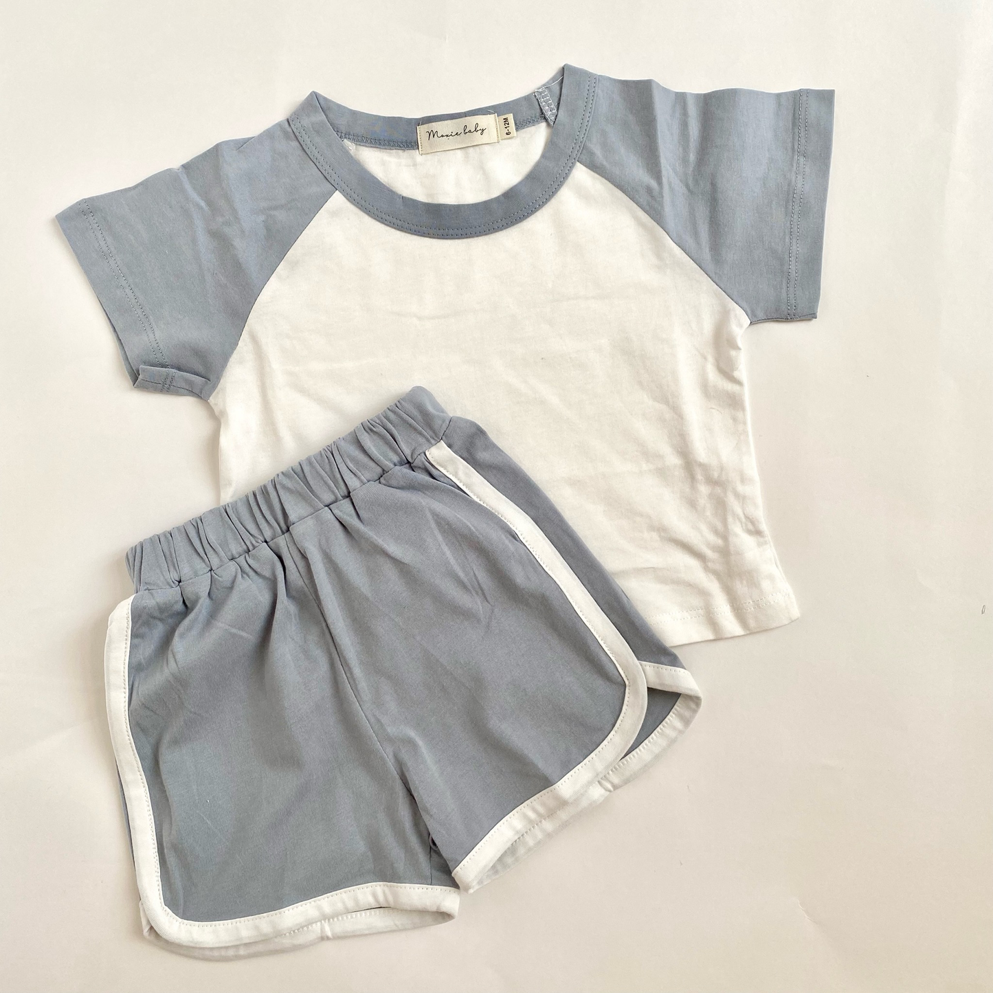 Retro Shirt & Shorts Set - Slate Blue