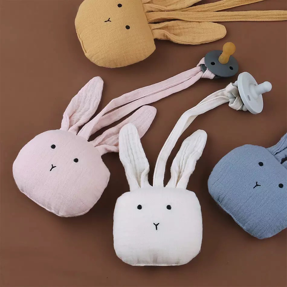 Bunny Pacifier Holder - Cream