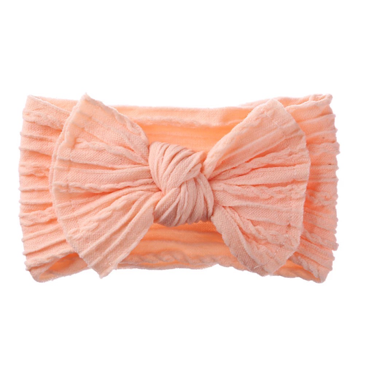 Cable Knit Headband - Peach