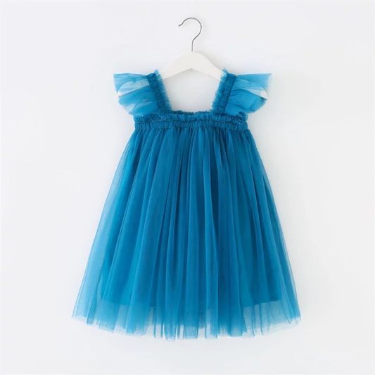 Butterfly  Tulle Dress - Blue