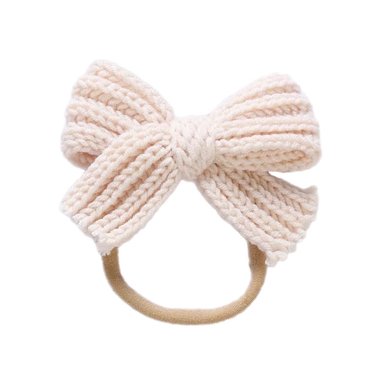 Mini Crochet Bow - Cream