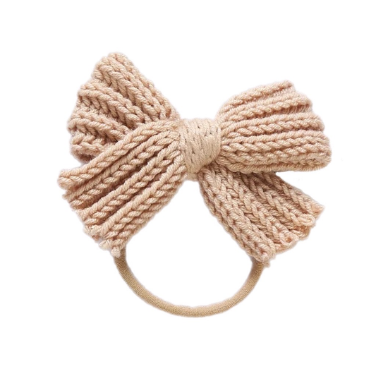 Mini Crochet Bow - Beige