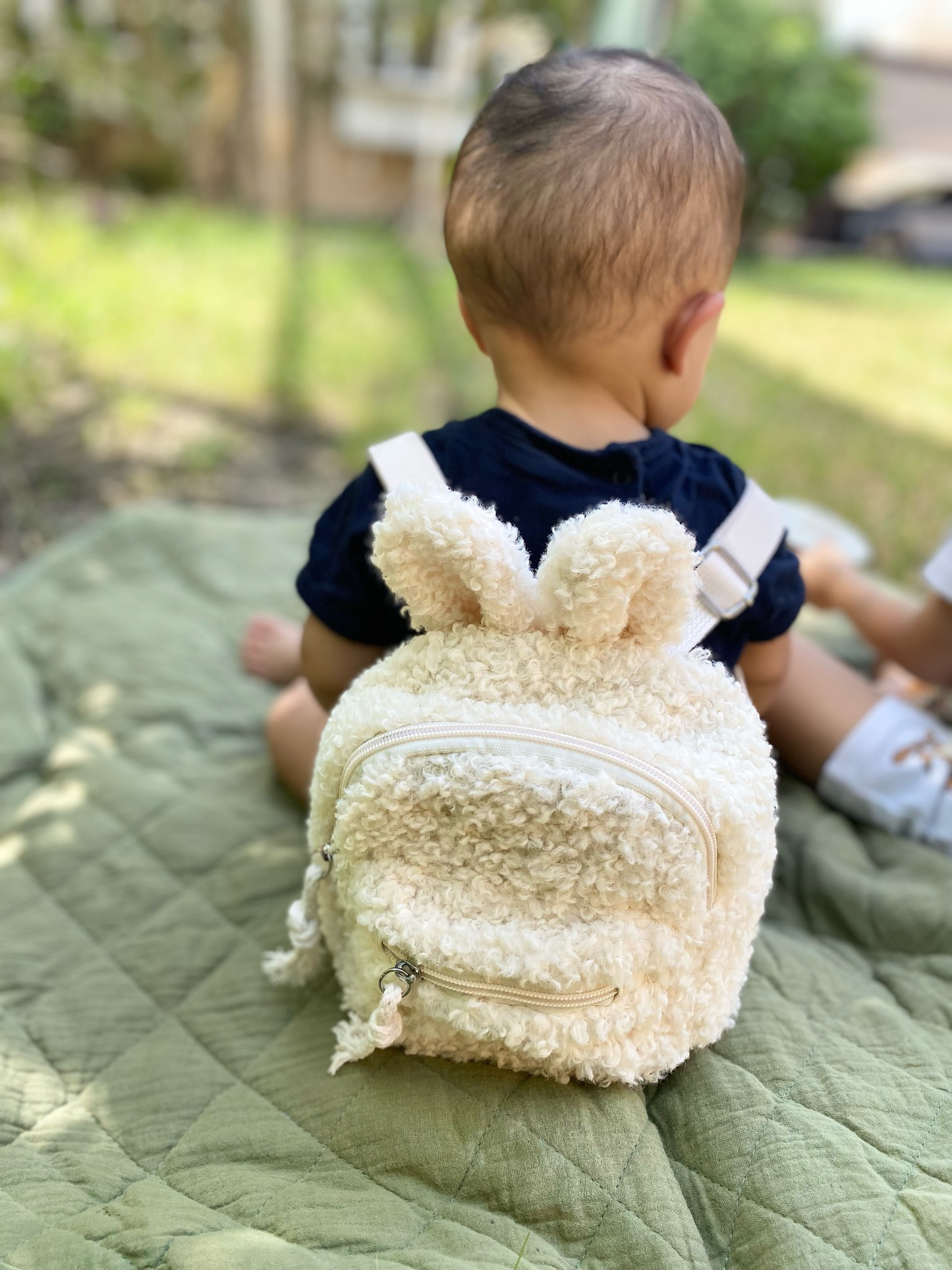 Fuzzy Bunny Backpack - Oatmeal