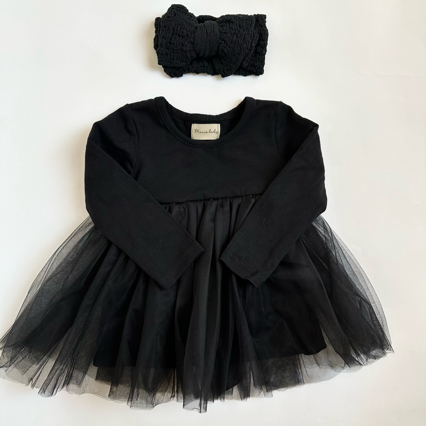 Long Sleeve Tutu Dress - Black