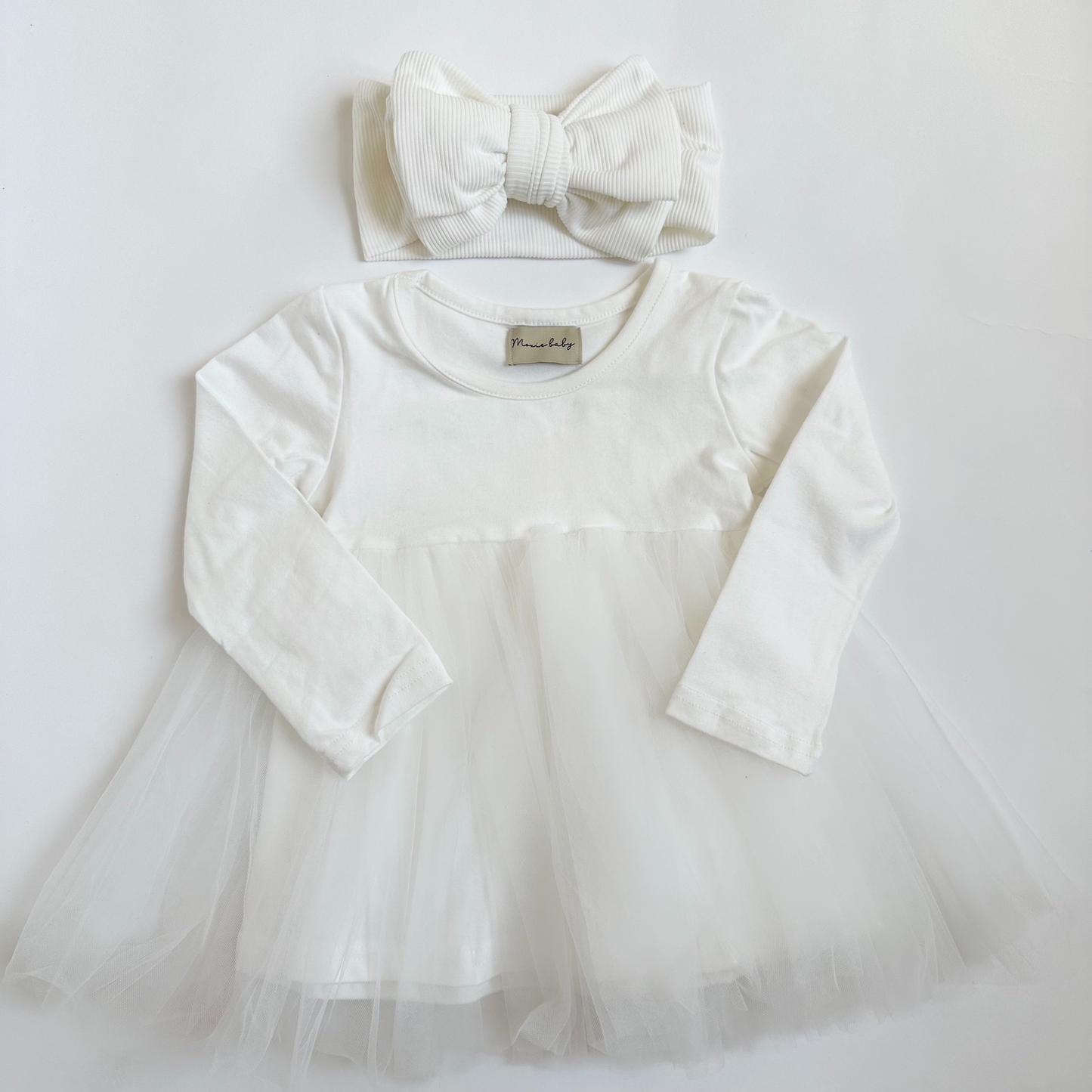 Long Sleeve Tutu Dress - White