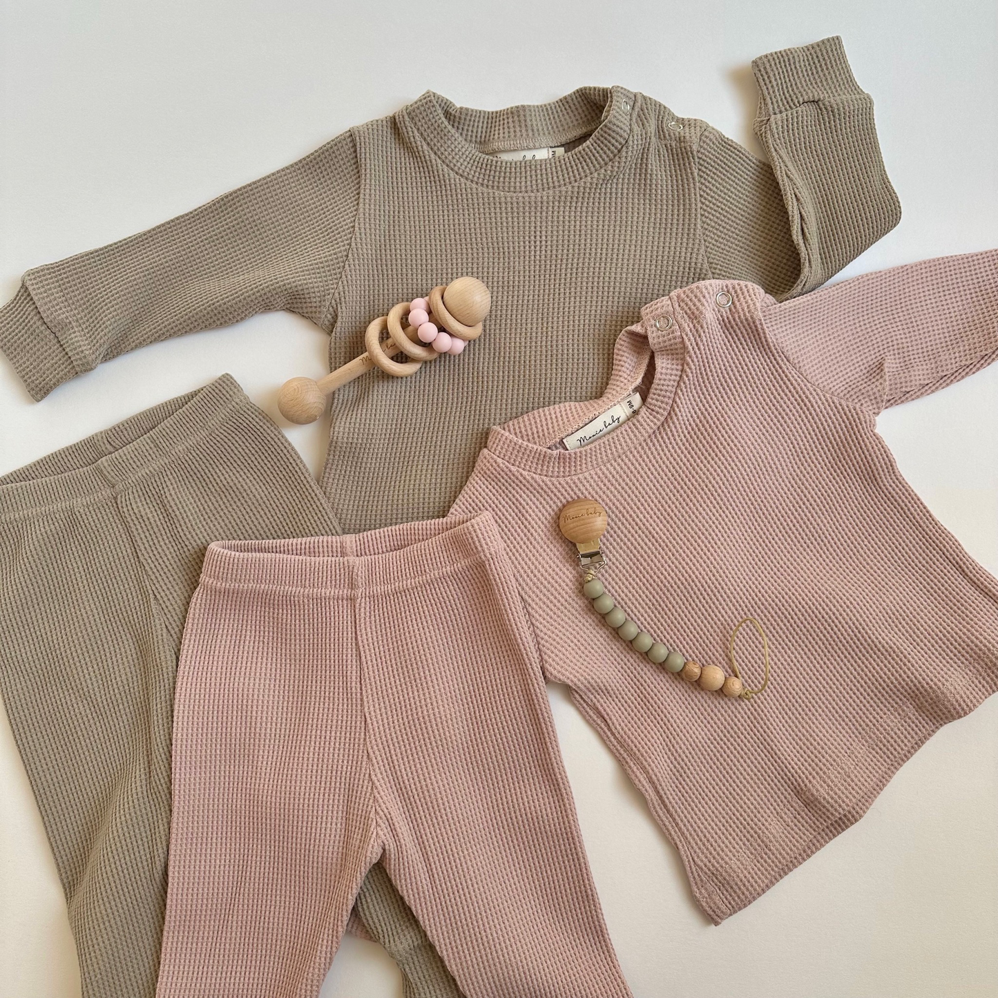 Waffle Casual Suit - Dusty Pink