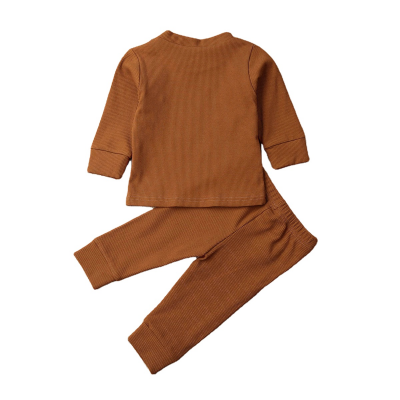 Two Piece Comfy PJs - Rust Brown