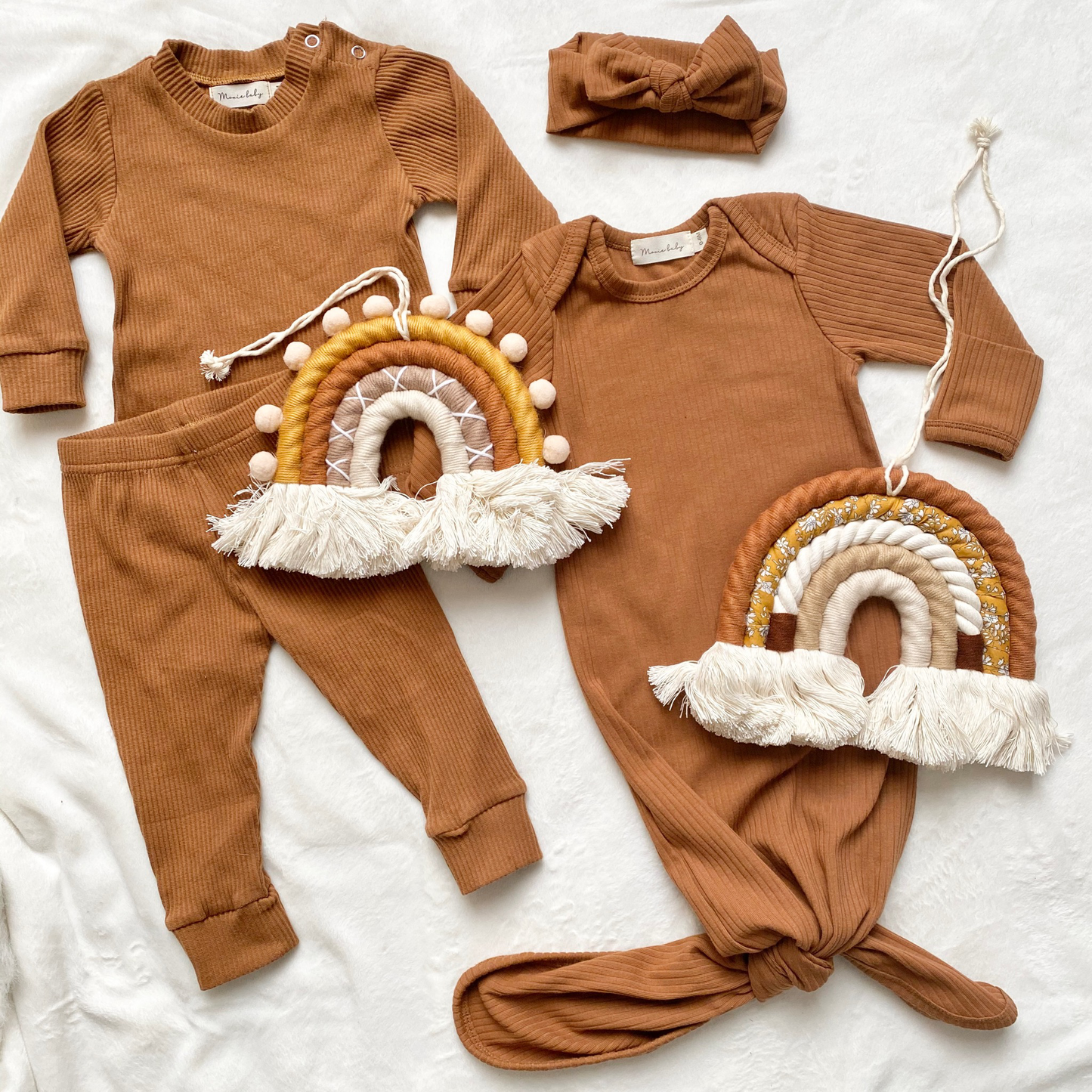 Two Piece Comfy PJs - Rust Brown