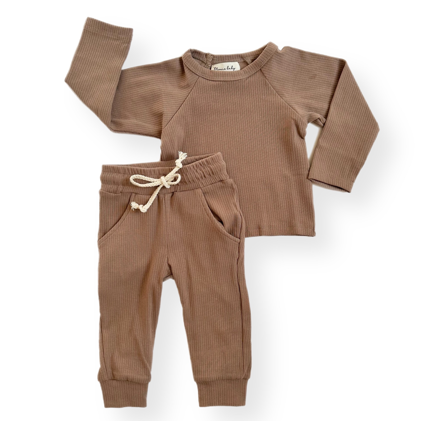 Two Piece Comfy PJs - Chocolate Brown