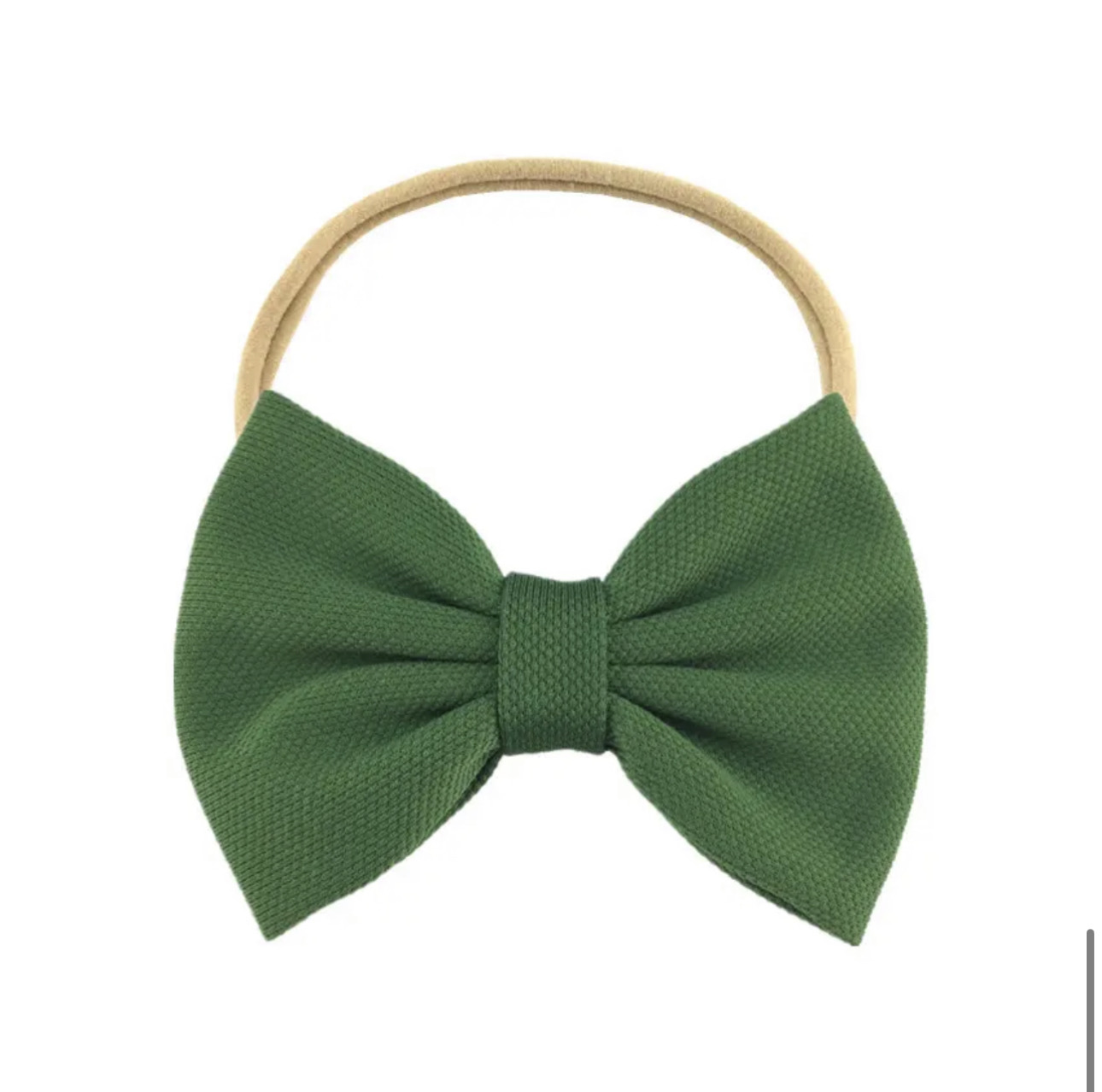 Hair Bow - Dark Green