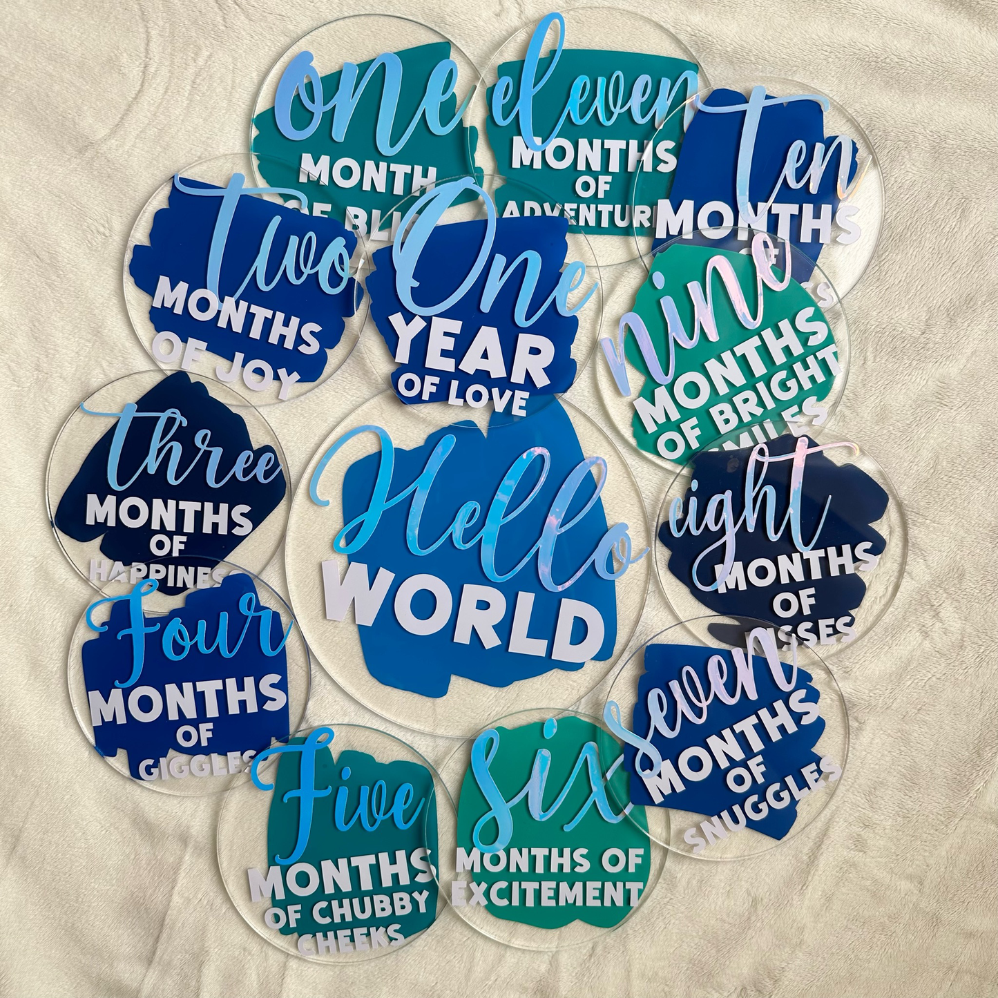 Acrylic Milestone Cards - Ocean Set