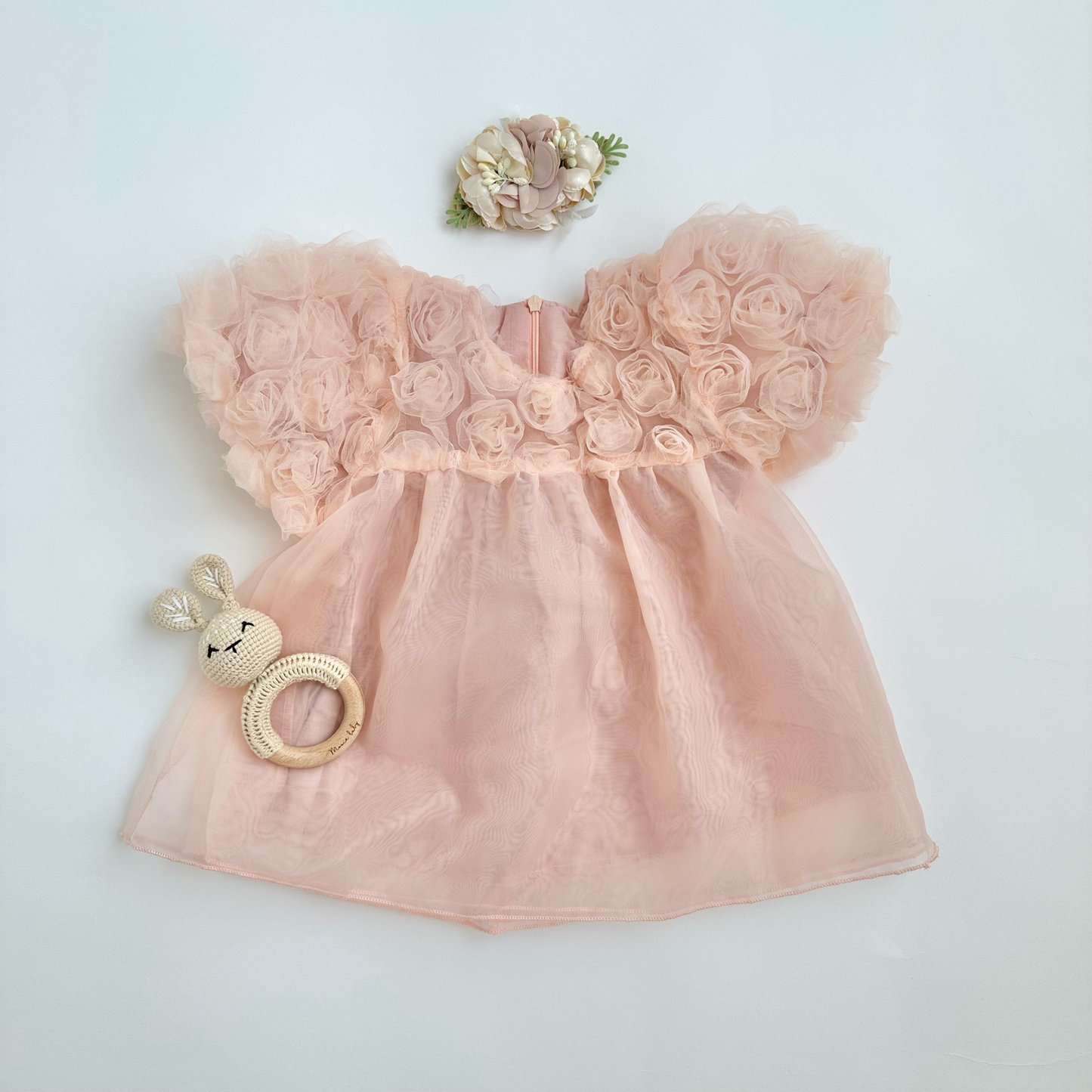 Sweet Puffy Dress - peachy pink