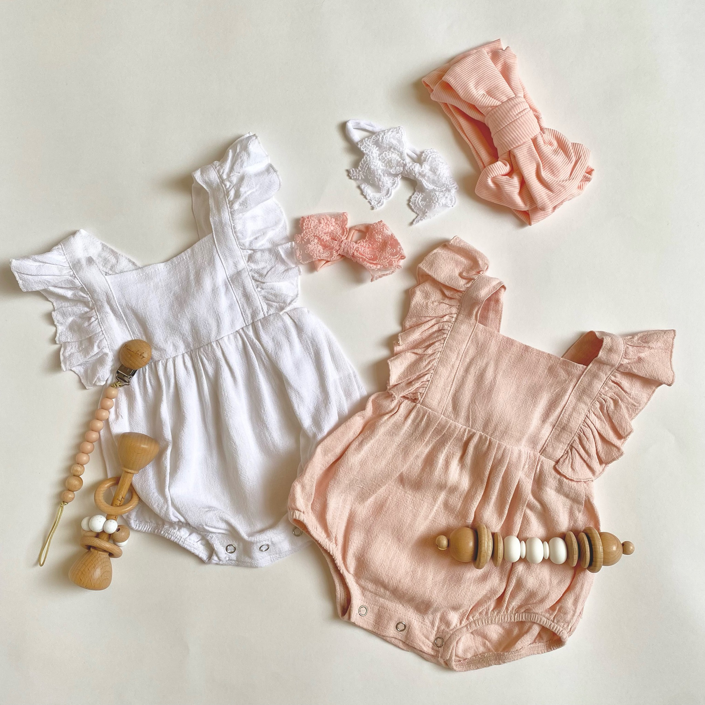 Flutter Romper - Dusty Pink