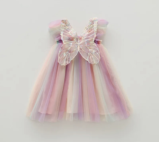 Butterfly  Tulle Dress - Cotton Candy