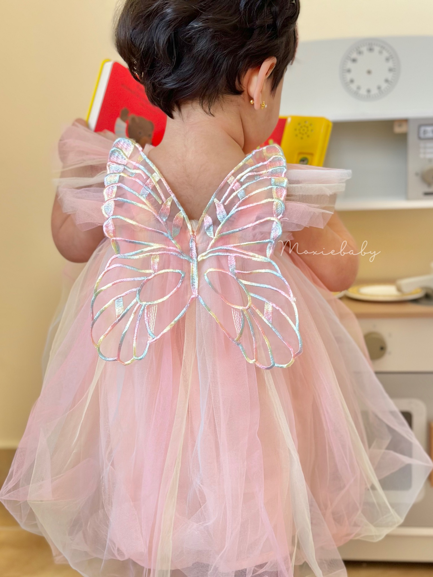 Butterfly  Tulle Dress - Peachy Sorbet