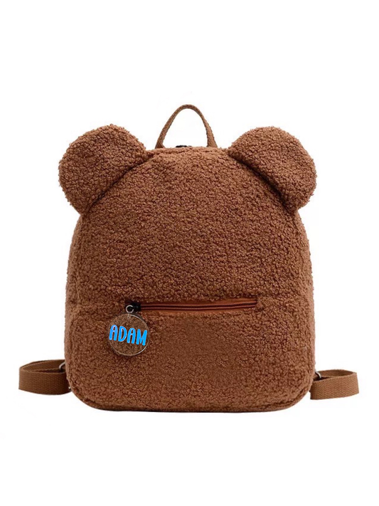 Fuzzy Bear Backpack - Brown